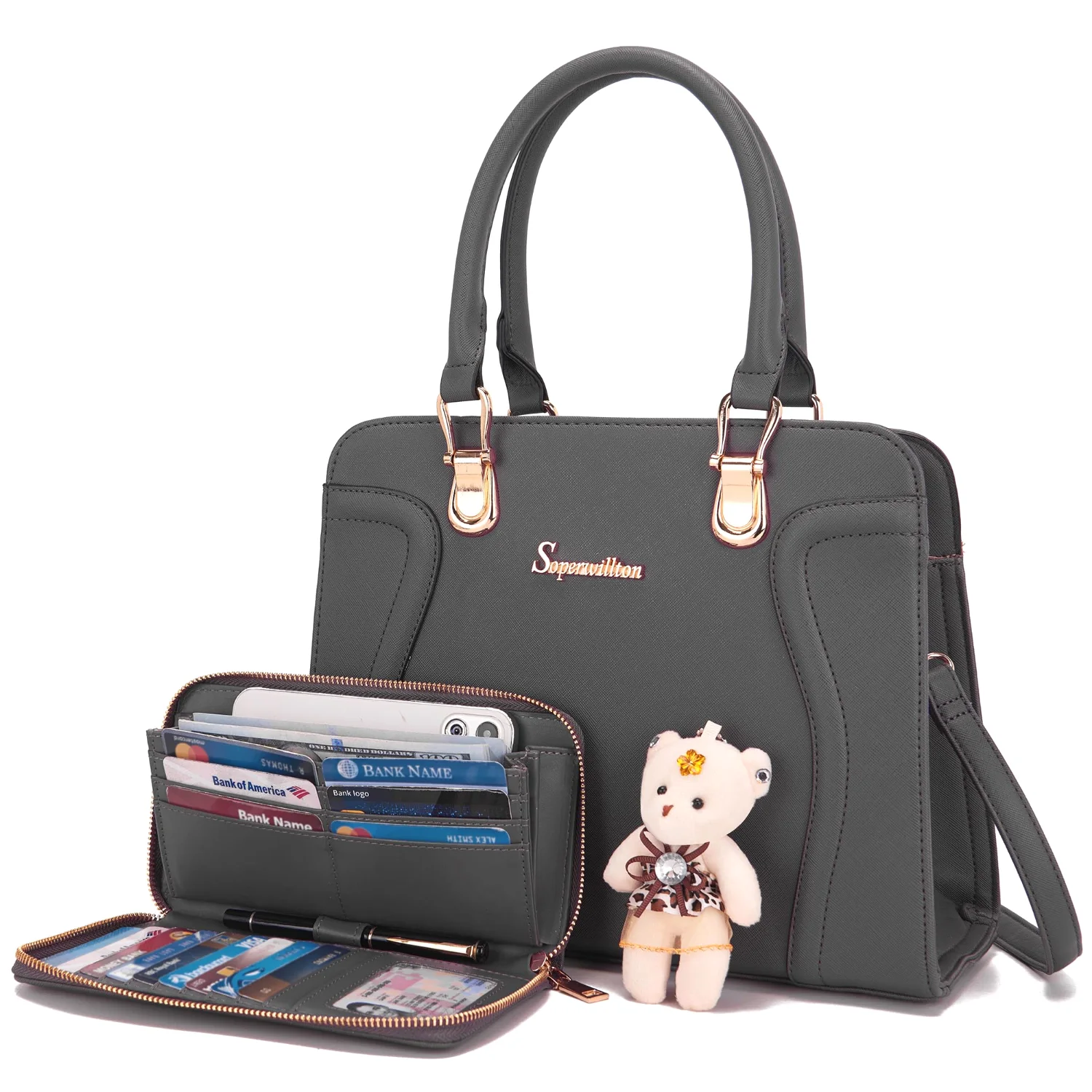 Soperwillton Two-Piece Satchel and Wallet Set